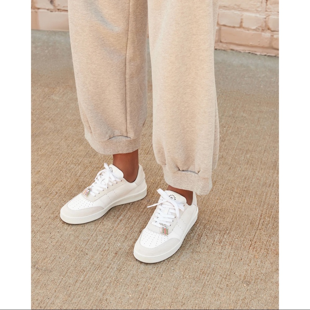 LOEFFLER RANDALL Keeley White Beaded Pin Sneaker